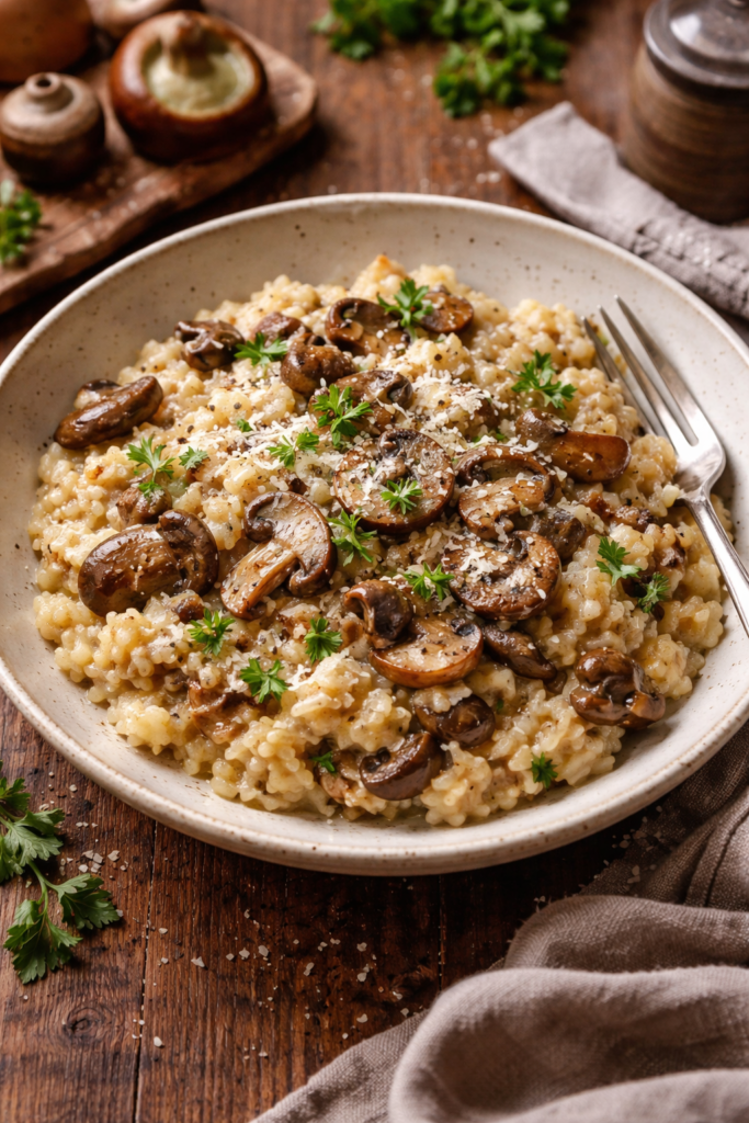 Recette de la semaine : Le risotto crémeux aux champignons d642ff4c 6c17 461c 8c9e ffaebe2ed07f